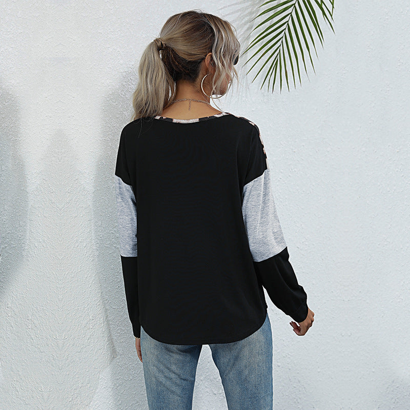 Damen Sportliches Oberteil mit trendigem Tiermuster und dekorativen Cut-Out-Details Drune