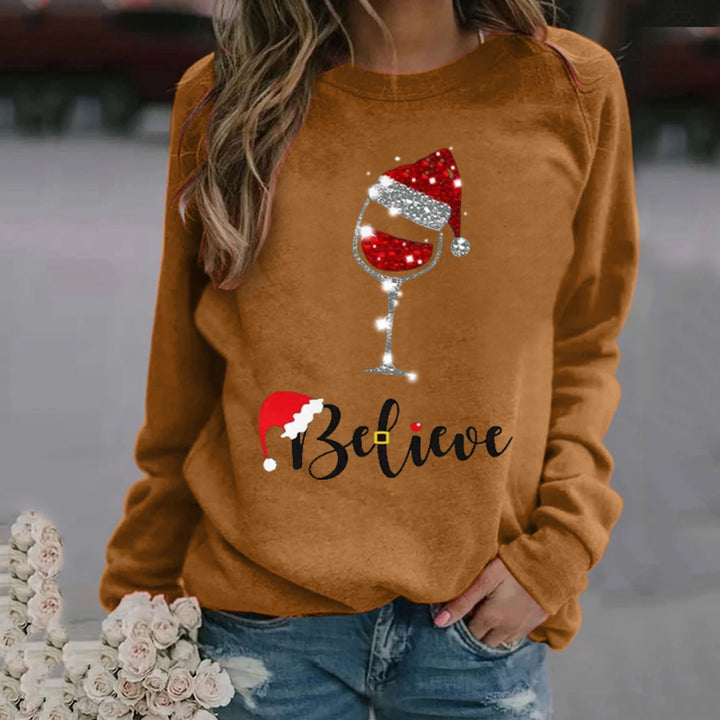 Drune | Sweatshirt - Lockere Passform - Baumwollmischung - Rundhalsausschnitt - Festlicher Grafikdruck