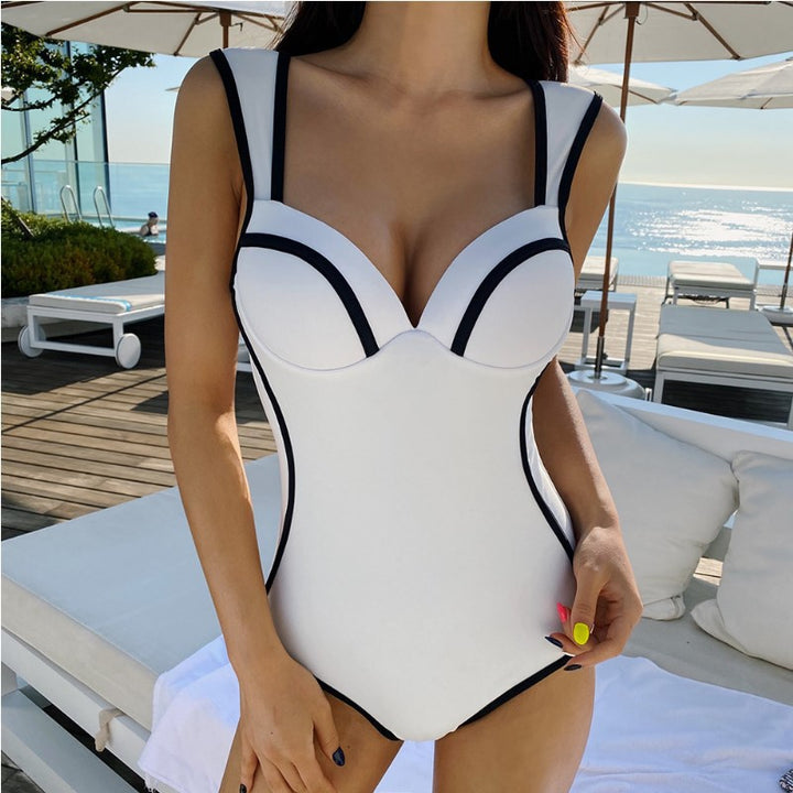 Damen Sportlicher Einteiler Badeanzug mit elegantem Detail Drune