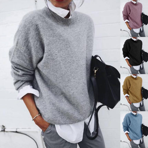 Damen kuscheliger Rundhalspullover aus feiner Strickmischung Drune
