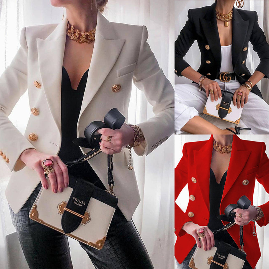 Damen eleganter Blazer mit doppelter Knopfleiste Drune