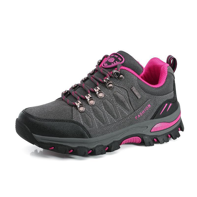 Damen nan atmungsaktiver Low-Cut-Trekkingschuh mit Metallösen, verstärkter Zehenkappe und griffiger Multiterrain-Sohle Drune