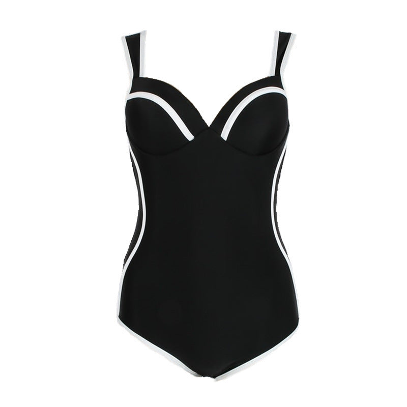 Damen Sportlicher Einteiler Badeanzug mit elegantem Detail Drune
