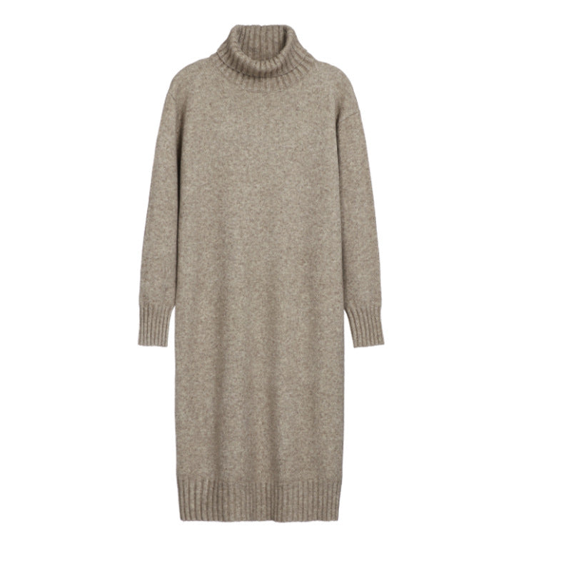 Damen Strickkleid mit hohem Kragen und eleganten Rippenbündchen Drune