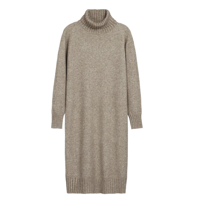 Damen Strickkleid mit hohem Kragen und eleganten Rippenbündchen Drune