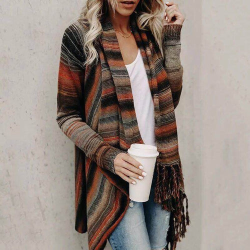 Drune | Herbst und Winter Mittellange Strickjacke