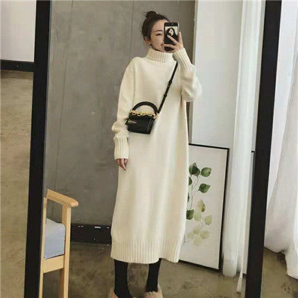 Damen Strickkleid mit hohem Kragen und eleganten Rippenbündchen Drune