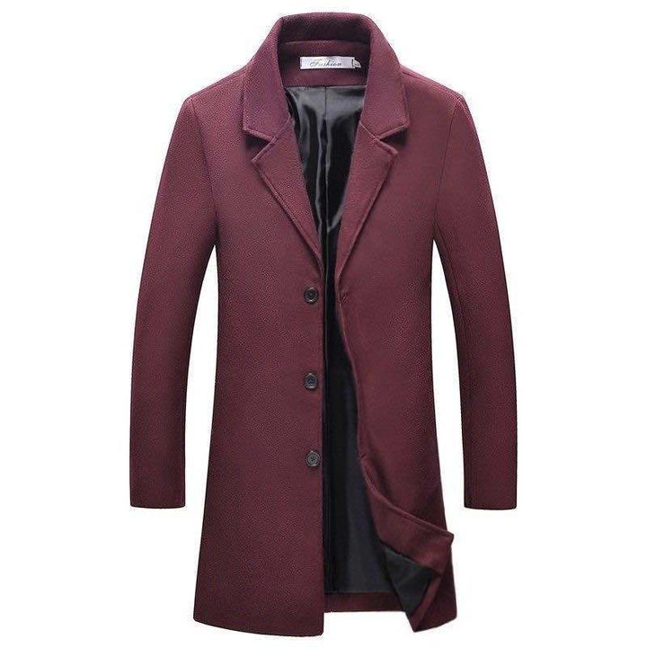 Herren nan schlanker Kurzmantel mit Stehkragen und eleganter Knopfleiste Drune