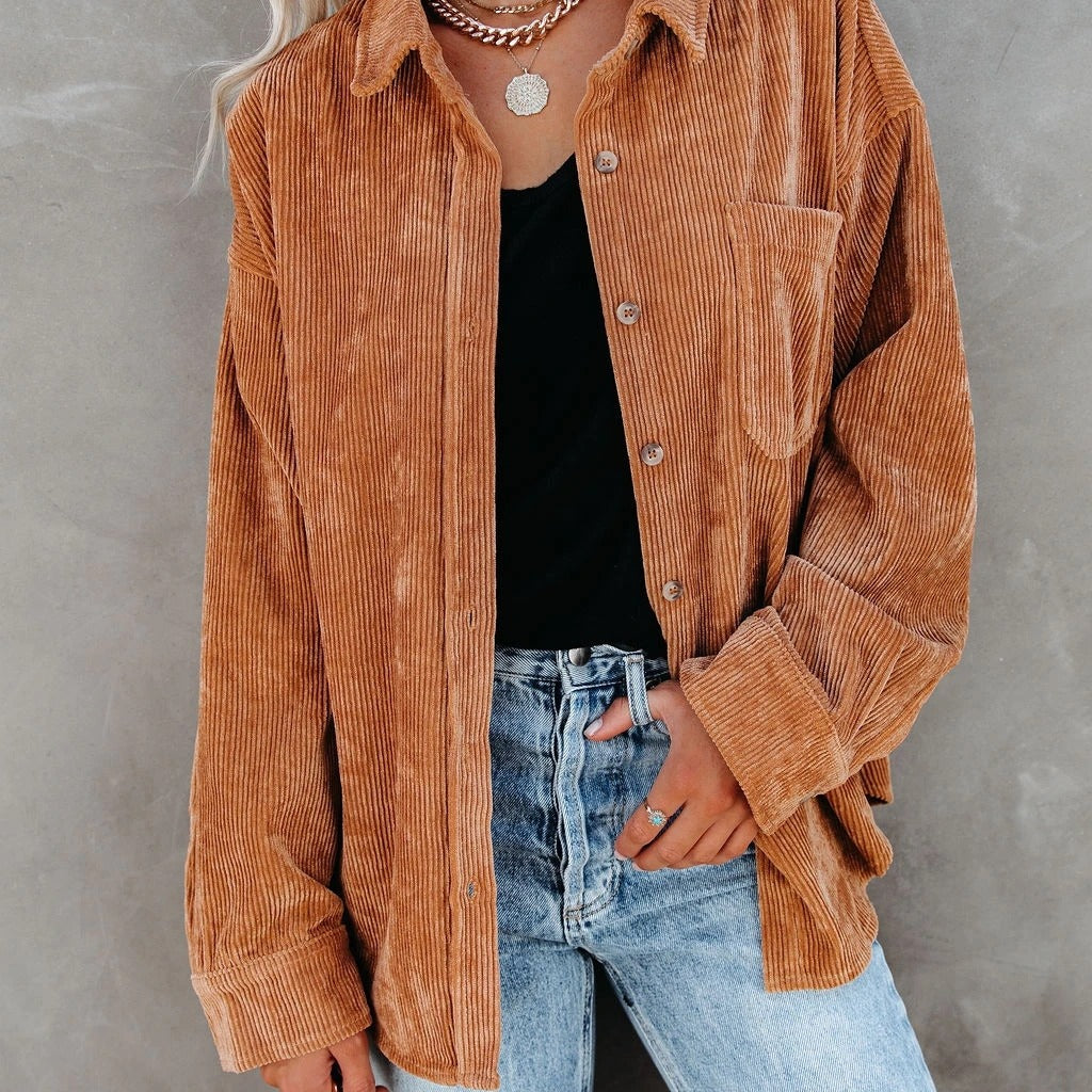 Damen Cordbluse im lässigen Oversized-Schnitt Drune