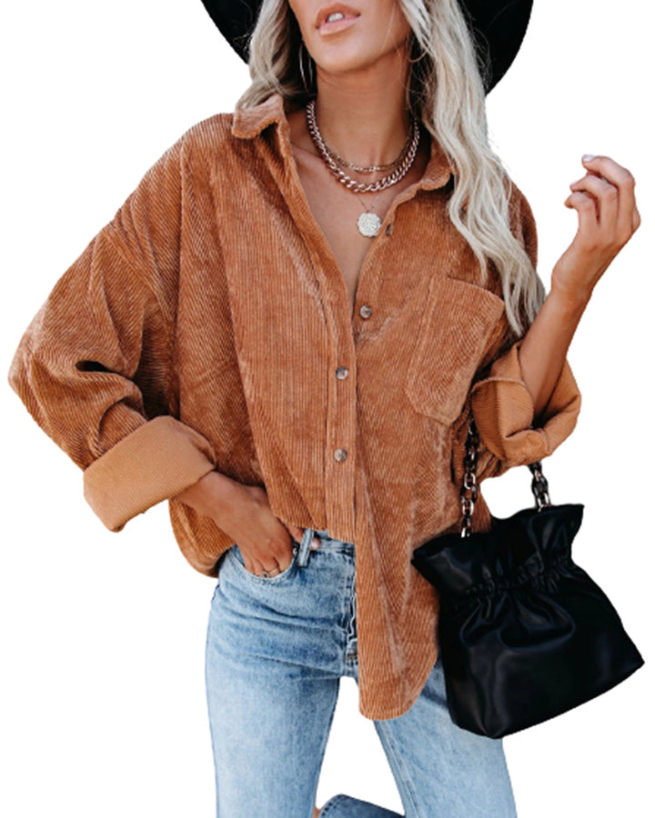 Damen Cordbluse im lässigen Oversized-Schnitt Drune