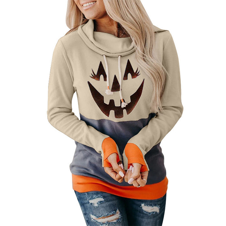 Damen Casual Kürbis Grafik Hoodie Drune