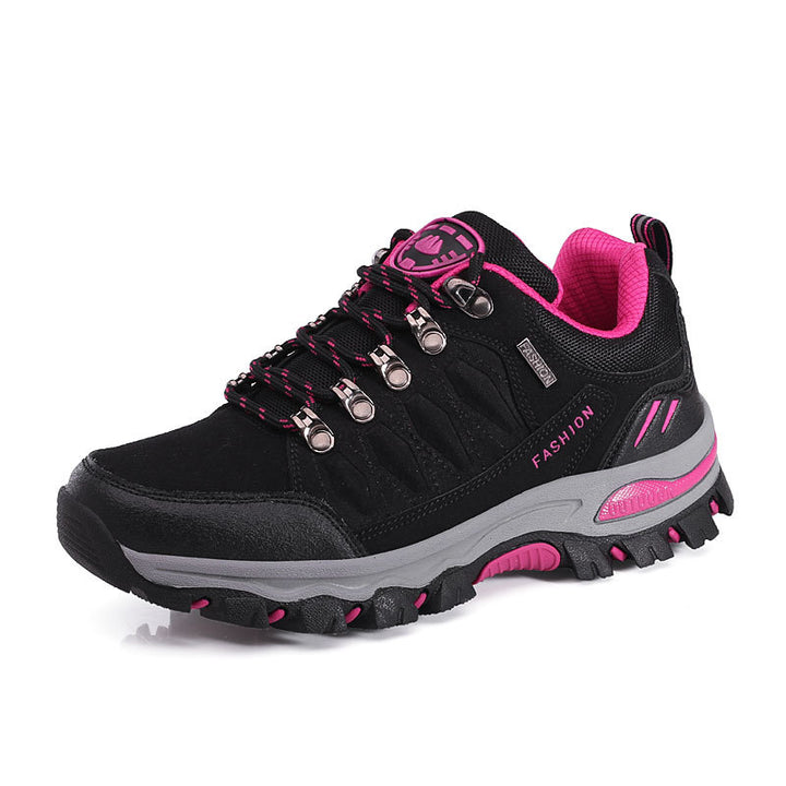 Damen nan atmungsaktiver Low-Cut-Trekkingschuh mit Metallösen, verstärkter Zehenkappe und griffiger Multiterrain-Sohle Drune