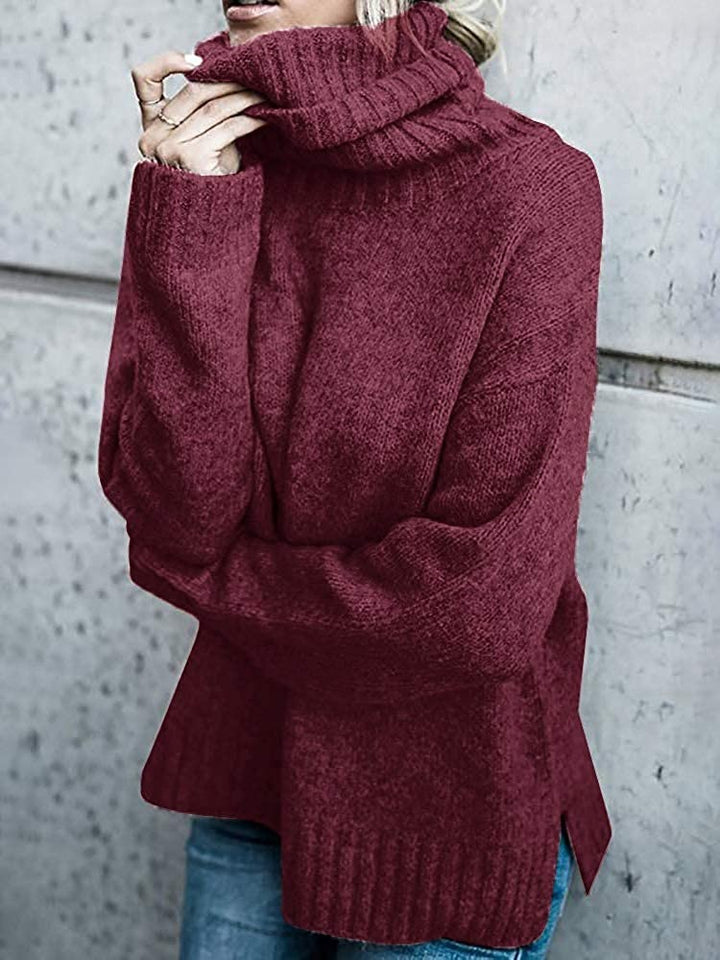 Damen Grobstrickpullover mit hohem Kragen und lässigem Schnitt Drune