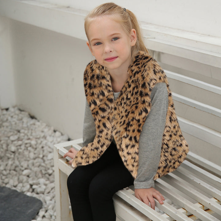 Damen Modischer Leopardenfell-Weste Drune