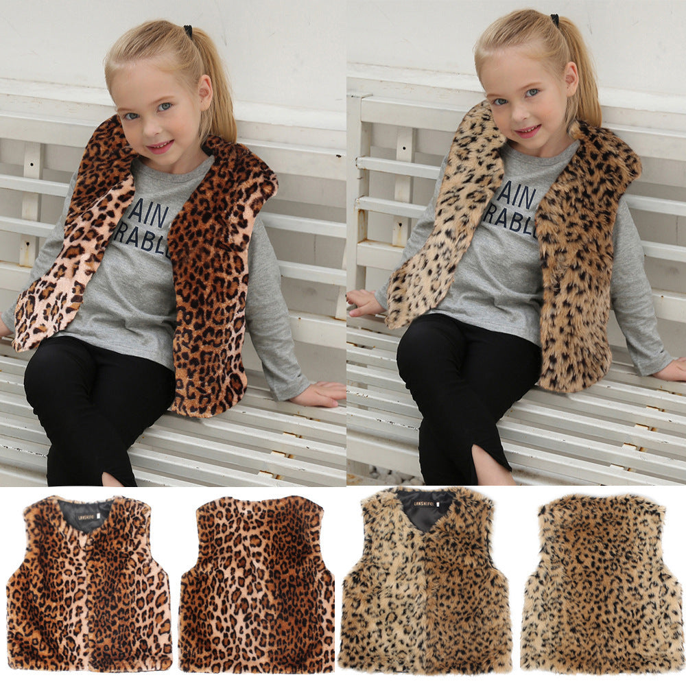 Damen Modischer Leopardenfell-Weste Drune