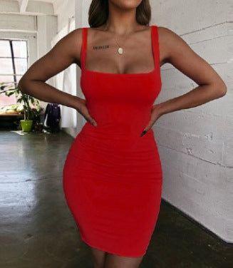 Damen Figurbetontes Minikleid mit quadratischem Ausschnitt Drune
