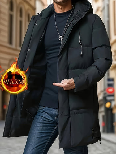 Drune | Winterjacke mit Kapuze - Warme, gefütterte Steppjacke mit Reißverschluss und Taschen