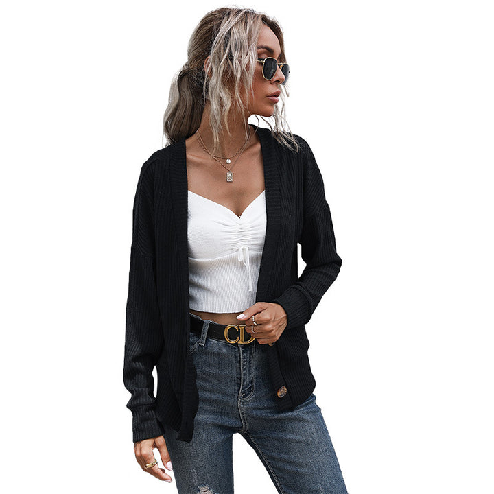 Damen lässige Strickjacke mit Knopfdetails und modernem Schnitt Drune