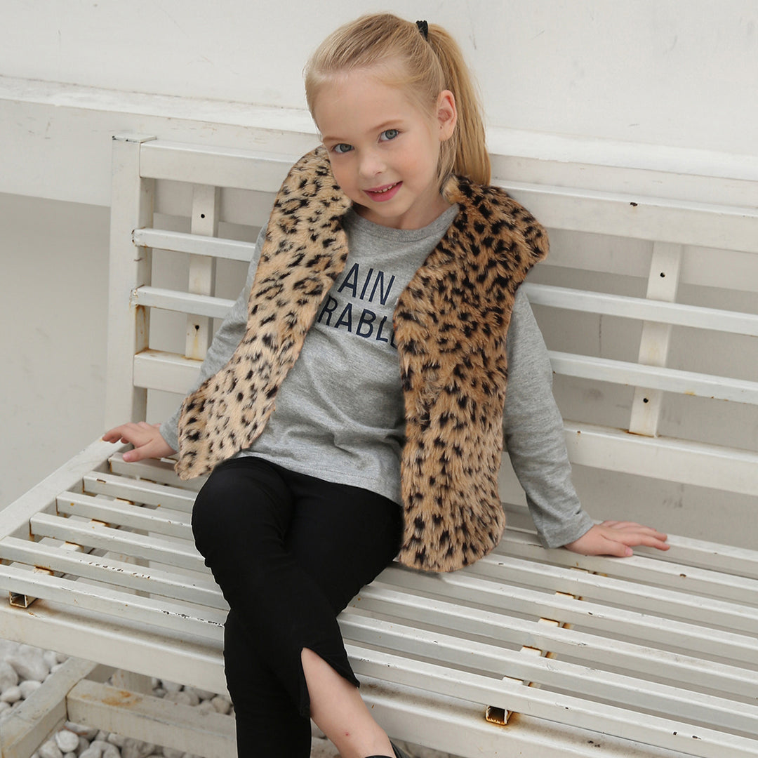 Damen Modischer Leopardenfell-Weste Drune