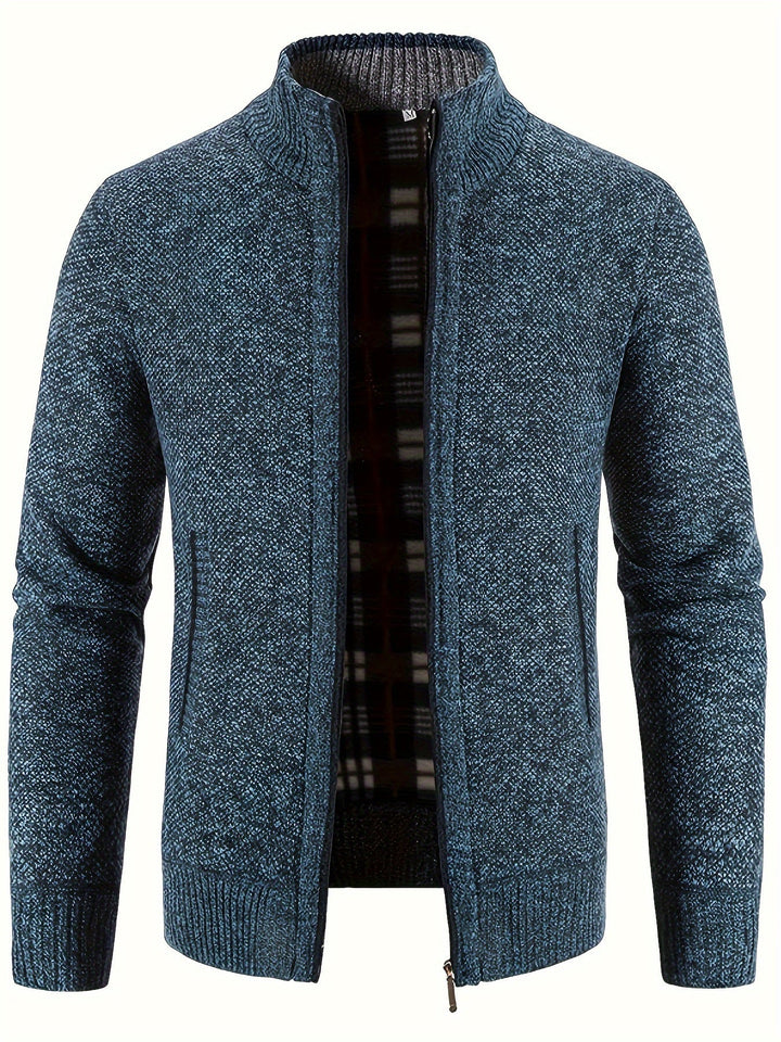 Drune | Zip Up Stehkragen Strickjacke