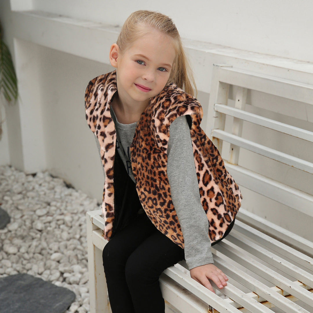 Damen Modischer Leopardenfell-Weste Drune