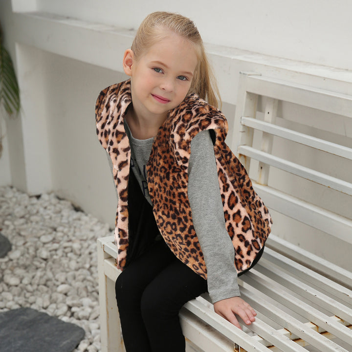Damen Modischer Leopardenfell-Weste Drune
