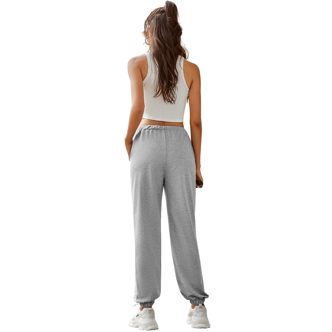 Damen bequeme Jogginghose mit seitlichen Streifen und elastischem Bund Drune