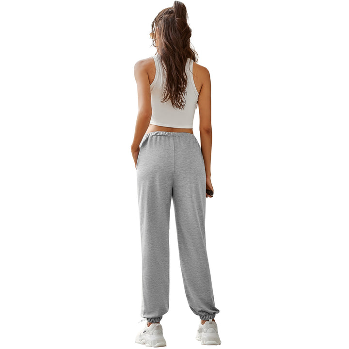 Damen bequeme Jogginghose mit seitlichen Streifen und elastischem Bund Drune