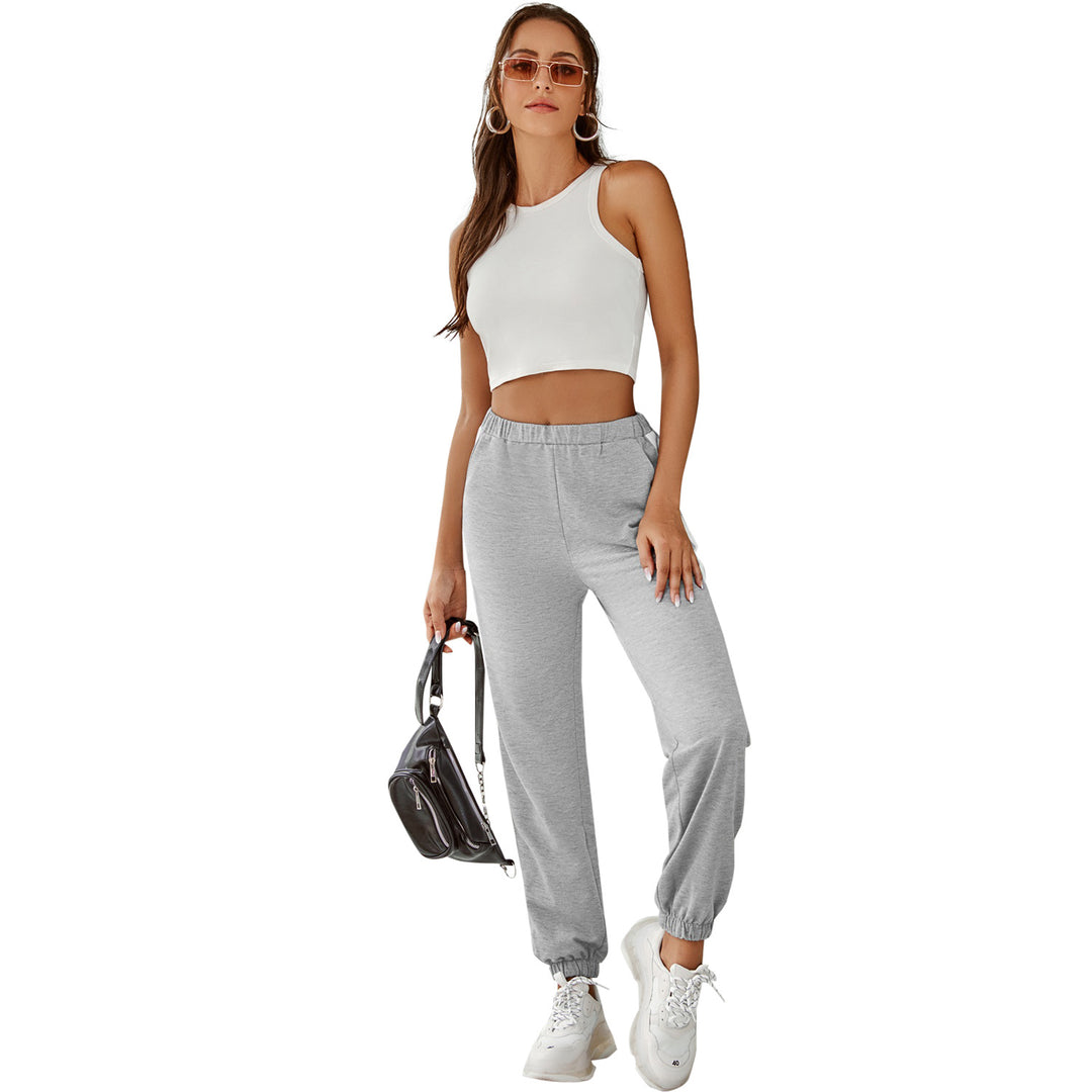 Damen bequeme Jogginghose mit seitlichen Streifen und elastischem Bund Drune