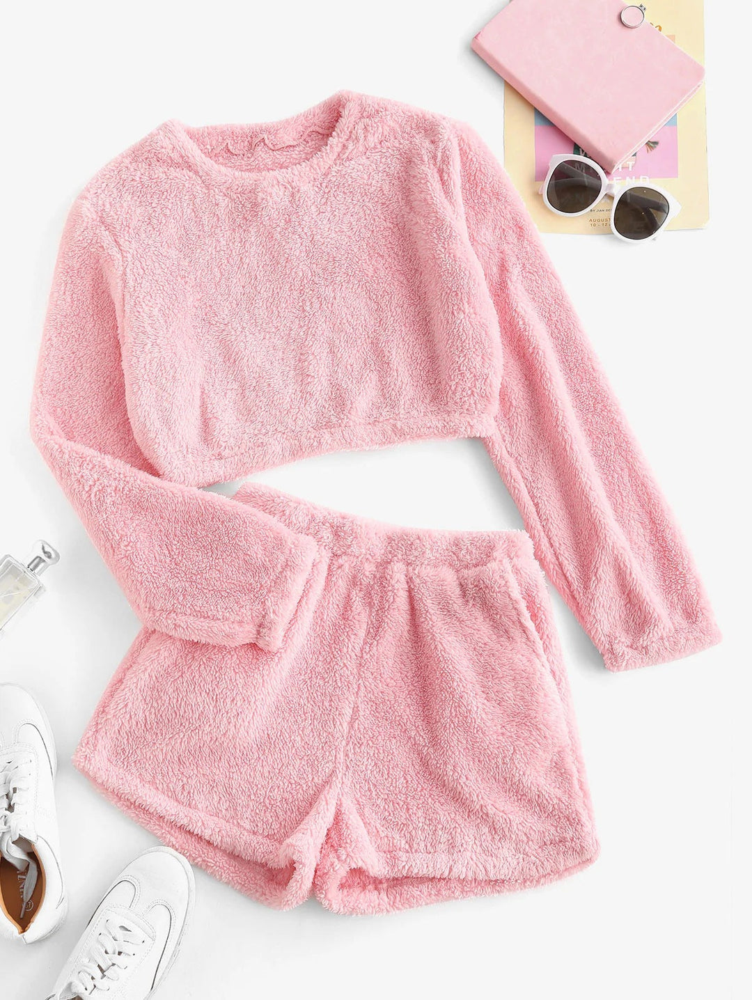 Damen Kuschelige Plüsch-Pyjama-Set Drune