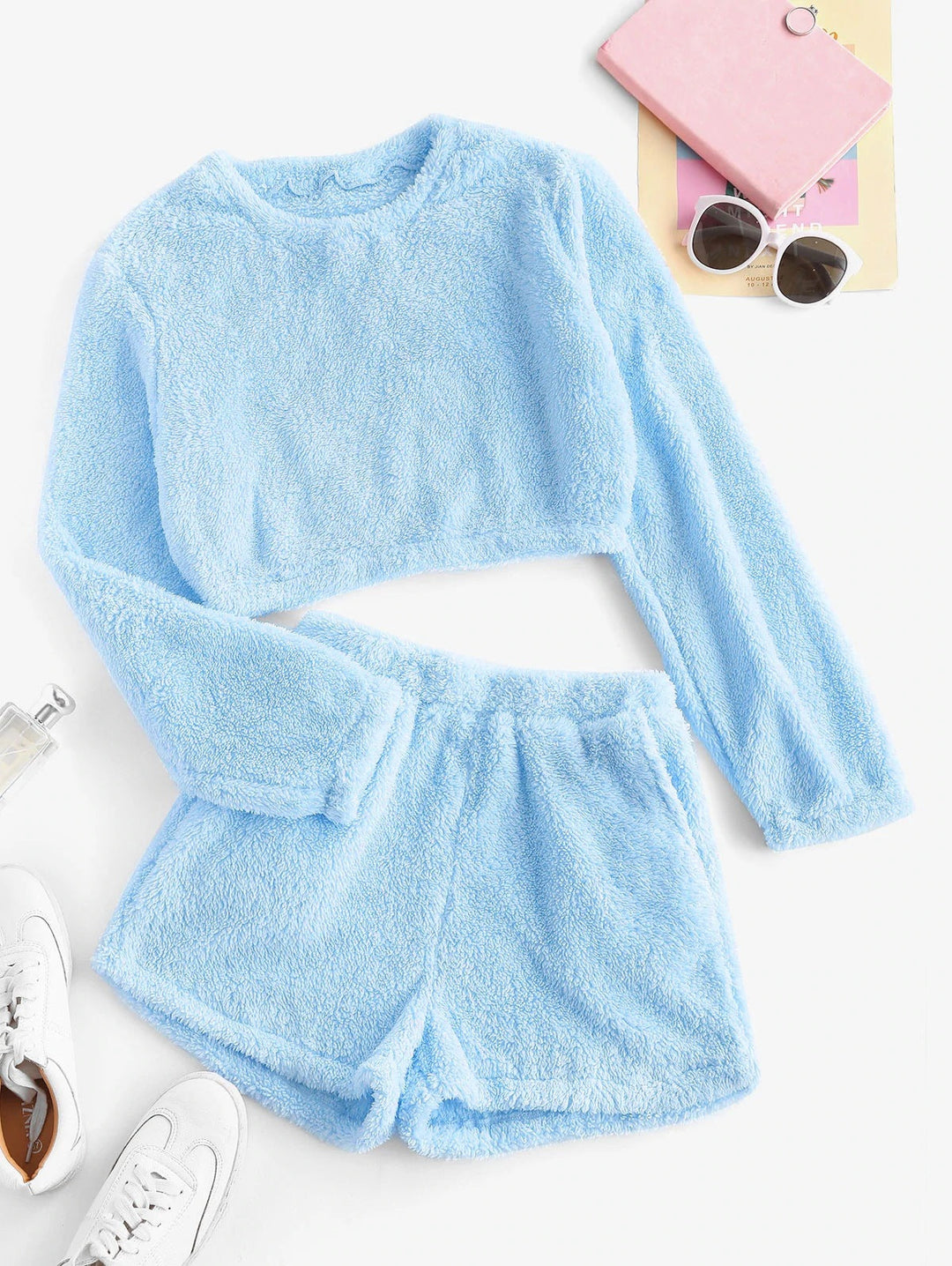 Damen Kuschelige Plüsch-Pyjama-Set Drune