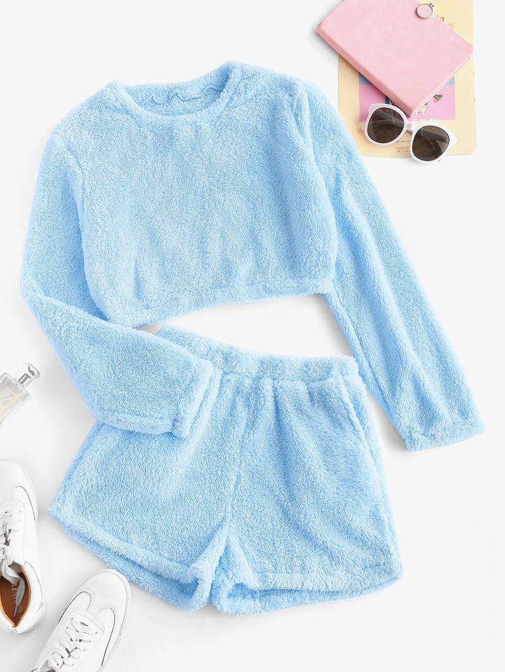 Damen Kuschelige Plüsch-Pyjama-Set Drune