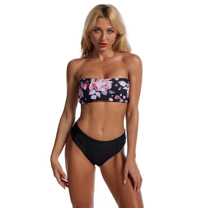 Damen Bandeau-Bikini mit modernem Schlangenmotiv Drune