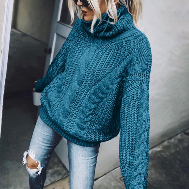 Damen Strickpullover mit hohem Kragen Drune