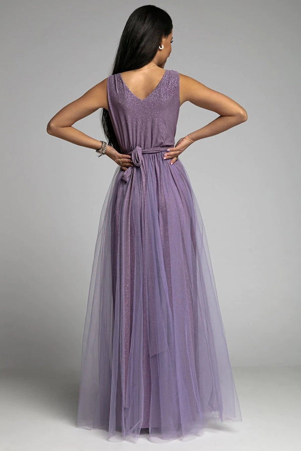 Drune | It'S My Day Light Tulle Schlitz Maxi Kleid