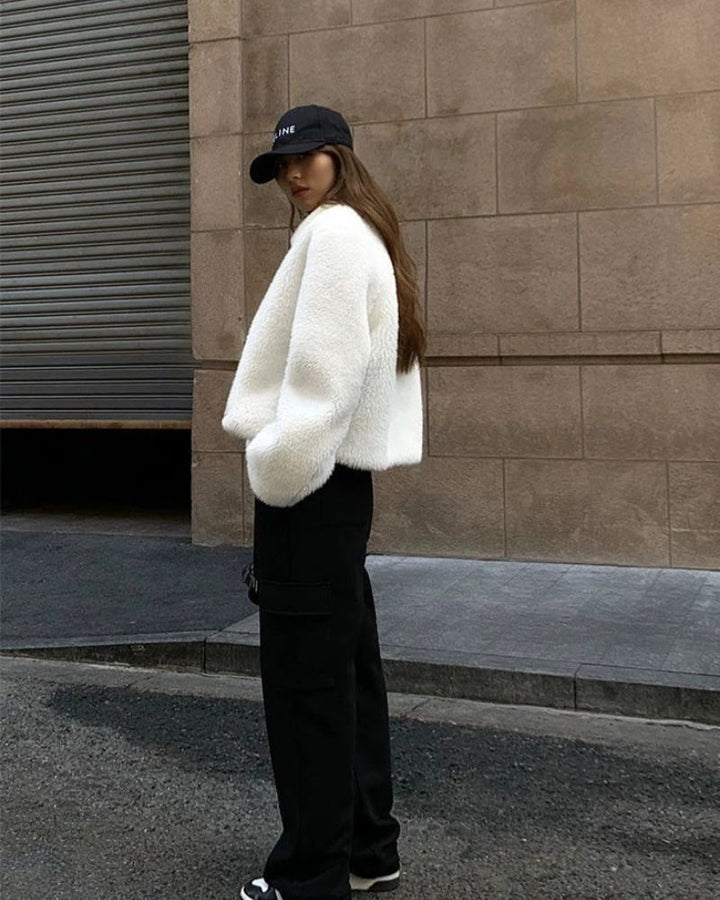 Drune | Flauschiger Fell Mantel Damen