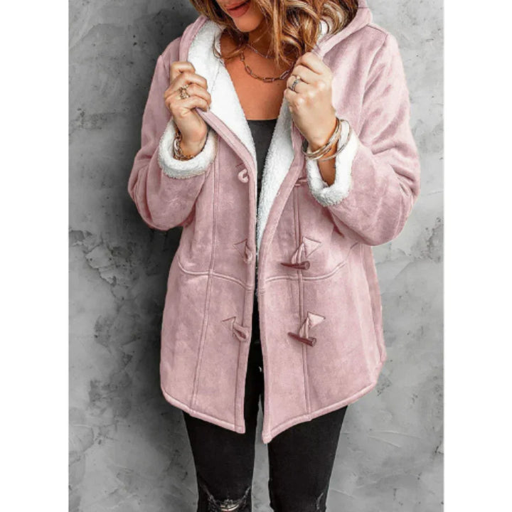 Drune | Mantel mit Kapuze - Wildleder-Look - Fleece-Futter - Lockere Passform - Mittellang