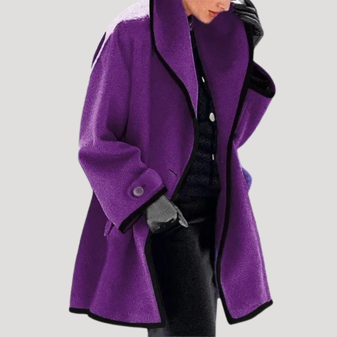 Drune | Damen Winterwollmantel eleganter Schwungumhangjacke