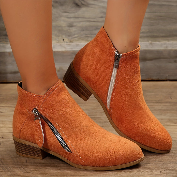 Drune - elegante spitze Stiefeletten mit Absatz und Reißverschluss