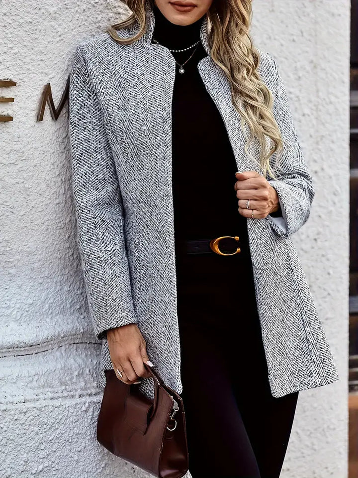 Drune | Stilvoller Damenmantel Im Tweed Look