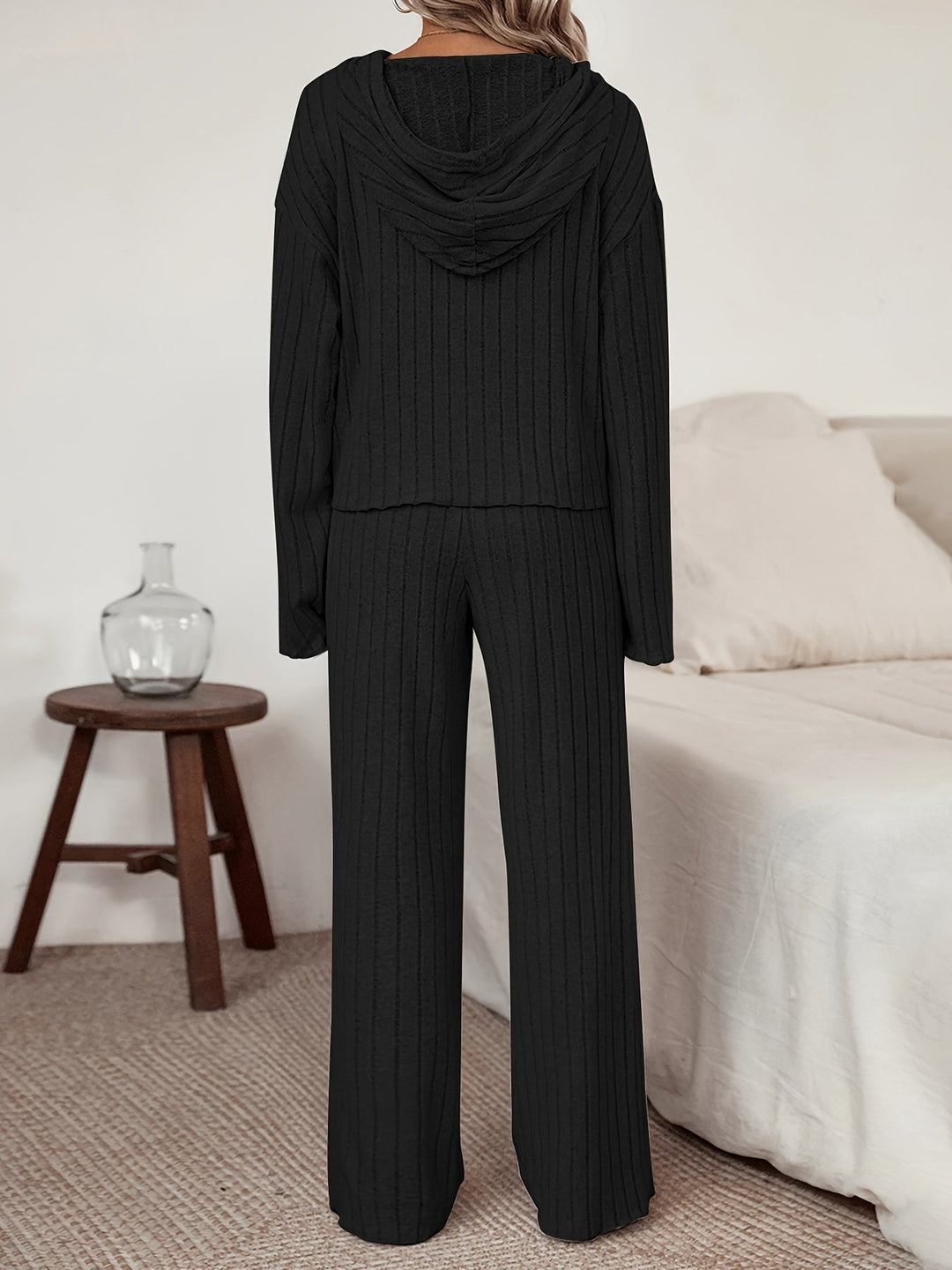 Drune | Damen Freizeit Uni Farbener Kapuzenpullover und