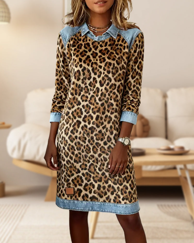Drune | Revers Leopardenmuster Shift