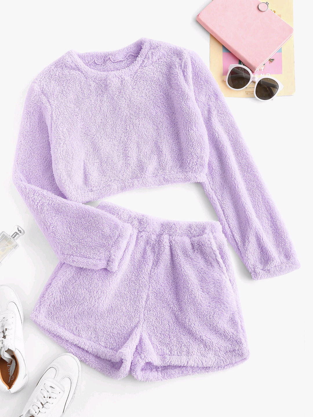 Damen Kuschelige Plüsch-Pyjama-Set Drune