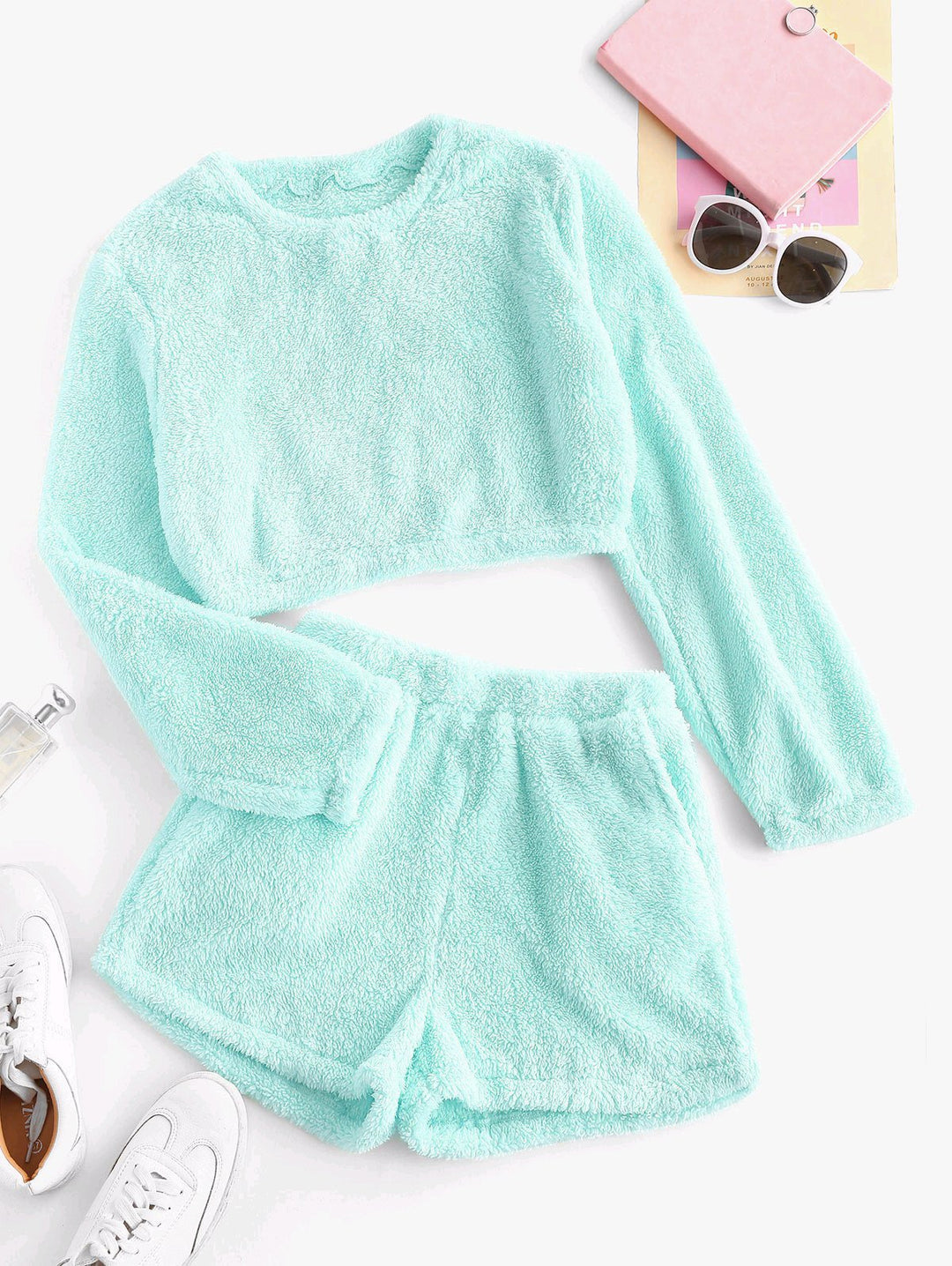 Damen Kuschelige Plüsch-Pyjama-Set Drune