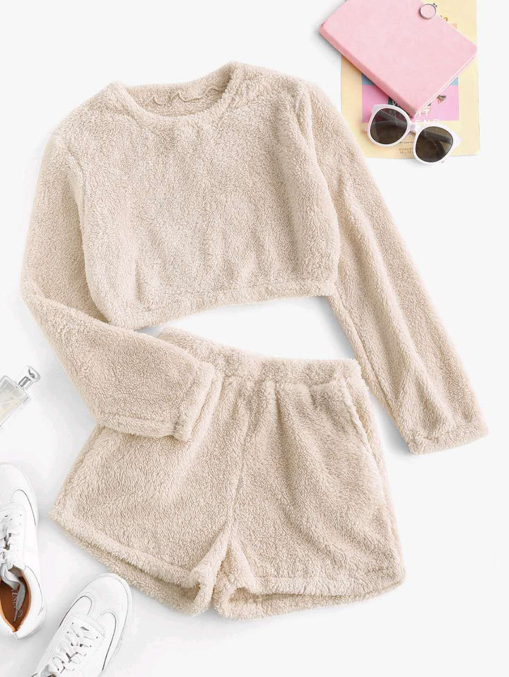 Damen Kuschelige Plüsch-Pyjama-Set Drune