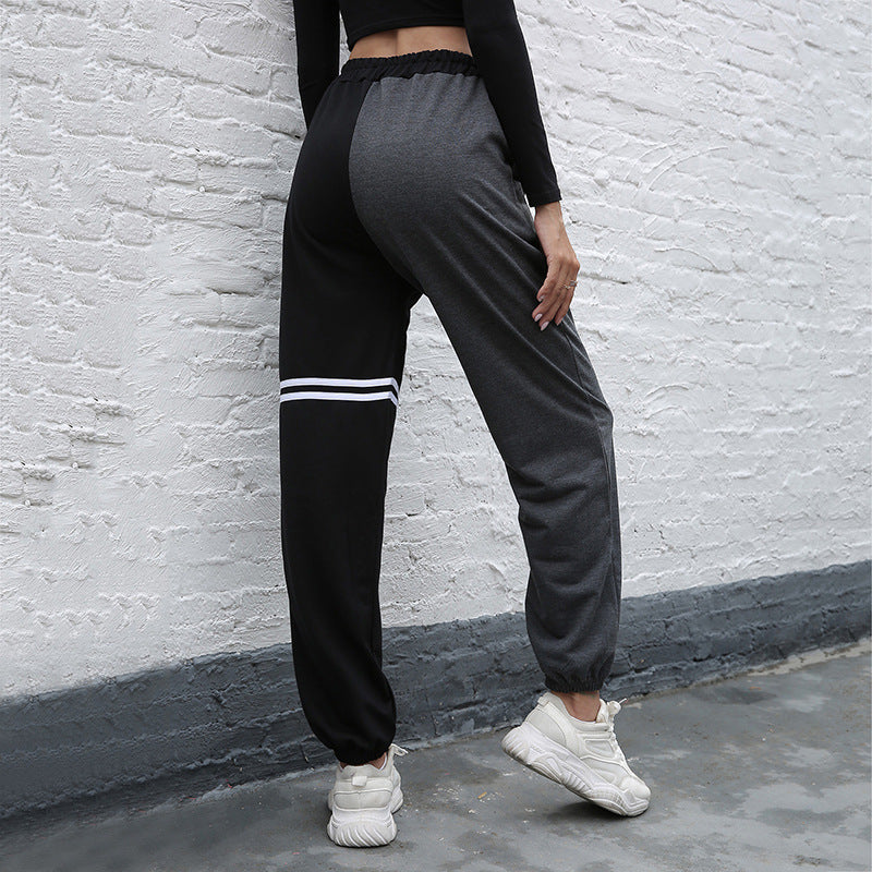 Damen sportliche Freizeithose mit seitlichen Eingrifftaschen und elastischem Bund Drune