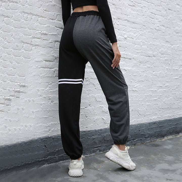 Damen sportliche Freizeithose mit seitlichen Eingrifftaschen und elastischem Bund Drune