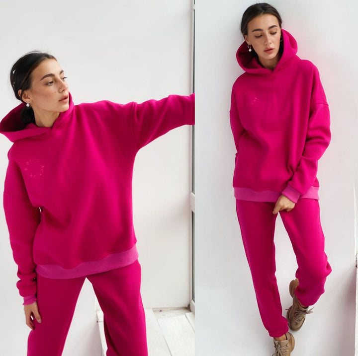Damen bequemer Kapuzenpullover und Jogginghose Drune