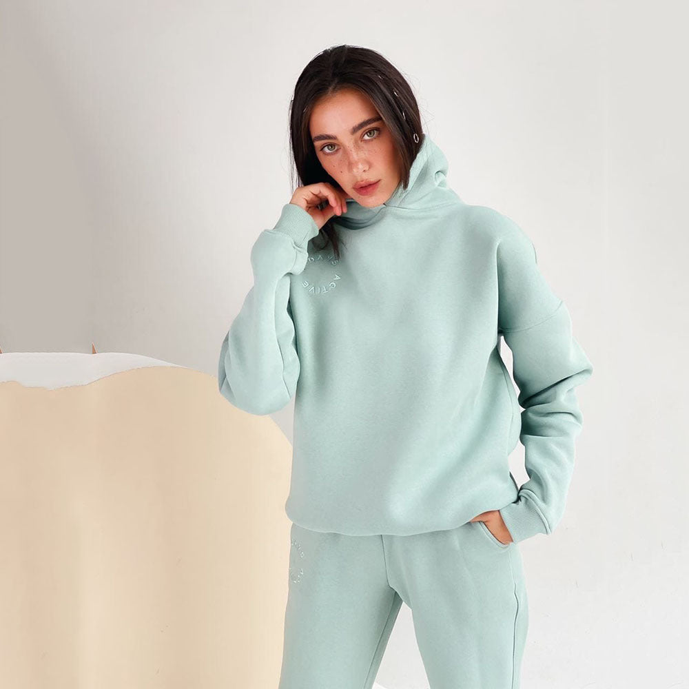 Damen bequemer Kapuzenpullover und Jogginghose Drune