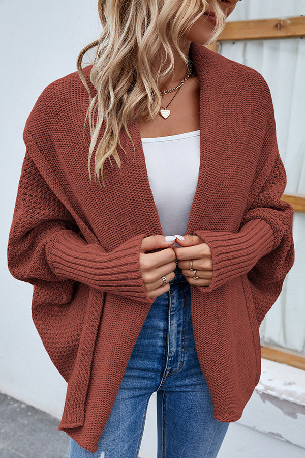 Drune | Eleganter Herbst Strickcardigan mit Dolmanärmeln für Frauen
